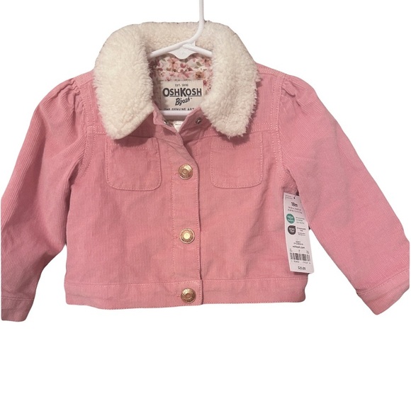 OshKosh B'gosh Other - OshKosh B’gosh Pink Corduroy Sherpa Collar Jacket – 18 Months –​NWT